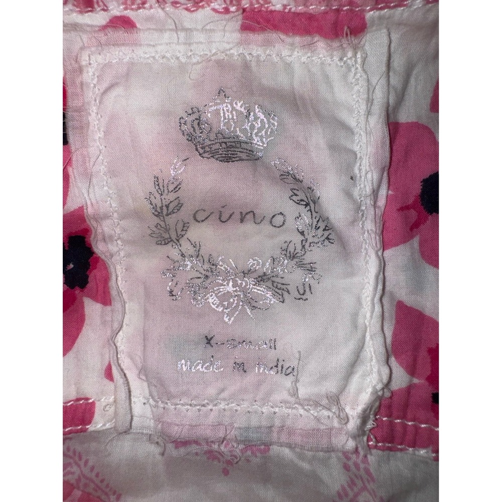 CINO pink floral, paisley and striped patterns button down shirt Women's XS - Picture 4 of 7